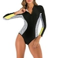 thumbnail image 2 of asdoklhq Plus Size Swimsuit for Women, Conservative Long-sleeved Surfing Suit Zipper Women's One-piece Swimsuit, 2 of 5