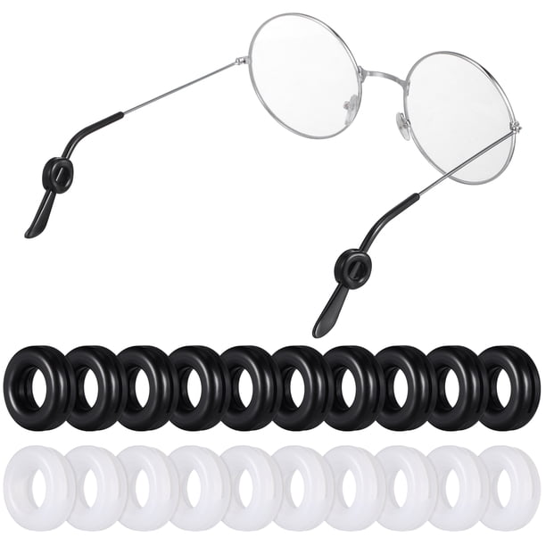 10 pares de fundas de silicona para las patillas de las gafas, antideslizantes, redondas y cómodas (semitransparentes).