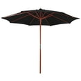 thumbnail image 2 of vidaXL Outdoor Umbrella Parasol with Crank Patio Sunshade Bamboo and Wood, 2 of 7