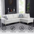 thumbnail image 2 of PonLiving Sectional Sofa Set for Living Room Furniture Set，Faux Leather L-Shape Sectional Sofa, 2 of 12