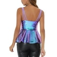 thumbnail image 3 of Allegra K Metallic Peplum Cami Top for Women's Sleeveless Spaghetti Strap Party Tank Tops, 3 of 5
