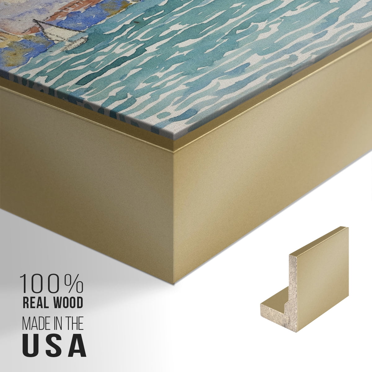 Vintage Landscape-CXVII By Wexford Home Framed in Gold Wood Gallery Wrapped Canvas 17 in. x 25 in.