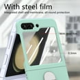 thumbnail image 3 of ELEHOLD Case for Samsung Galaxy Z Flip 7, 360° Ring Stand Shockproof Rigid Plastic Phone Case with Screen Protector,Mint, 3 of 9