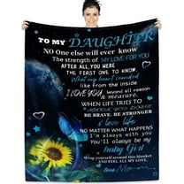 Daughter Gifts from Mom Blanket for My Daughter as Birthday Gifts Present I Love You Letter to Her, Christmas Decor,Ultra-Soft Throw Flannel Fleece Light Weight Bed