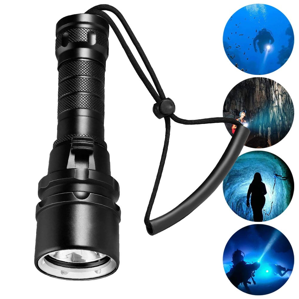 Sportact Diving Flashlight Torch L2 LED Light Waterproof 50M Deep Underwater Lamp,Scuba Gear,Snorkeling Gear For Adults,Surfing