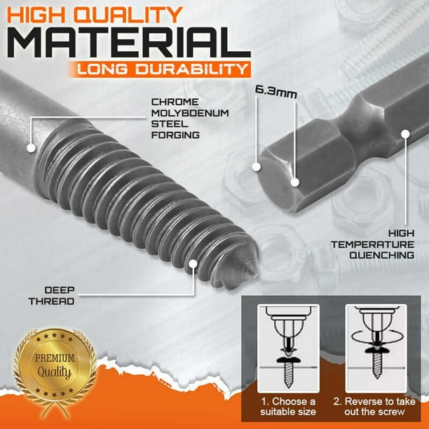 Dvkptbk Hex Head Damaged Screw Extractor Kit and Stripped Screw