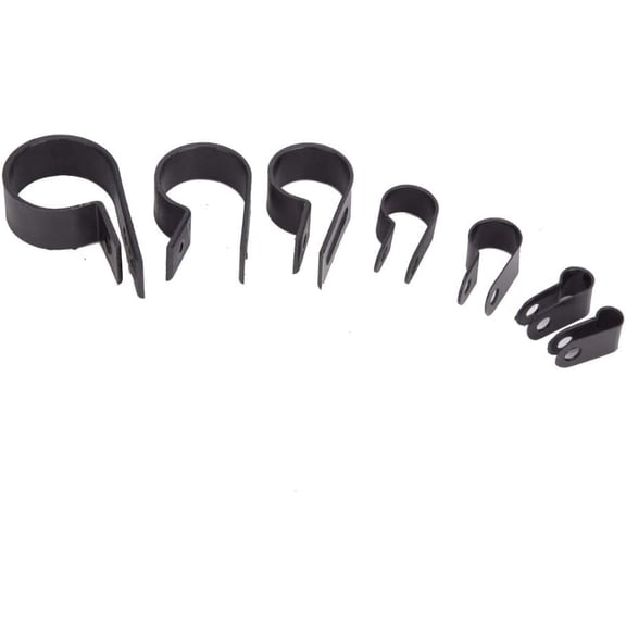 Nylon Cable Clamp Cable Clip Plastic RType PType Wire for Cables for Fittings(200 PiecesBlack Nylon R Type Clip)