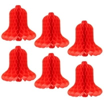 UPOUART 6Pcs Red Honeycomb Paper Bells Party Decors for Ceiling Wall Window Hanging