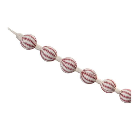 Melrose Fabric Ball Christmas Garlands - 5.5' x 1.5" - Unlit - Set of 2