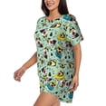 thumbnail image 2 of Fotbe Green Cute Avocado Print Pajama Set for Women 2 Piece Loungewear Short Sleeve Tops and Shorts Set Soft Sleepwear-4X-Large, 2 of 7