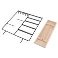 thumbnail image 3 of Earrings Rack, Iron Large Storage 90 Holes 2 Metal Bar Useful Gift Earrings Organizer Rack  For Display For Earrings For Necklaces Black,White, 3 of 8