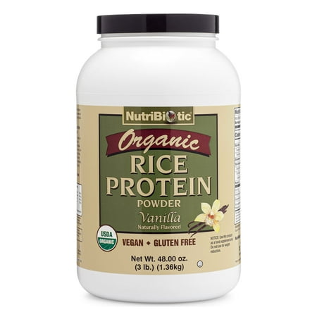 NutriBiotic Organic Rice Protein Powder, Vanilla, 3 Lb (1.36 kg)