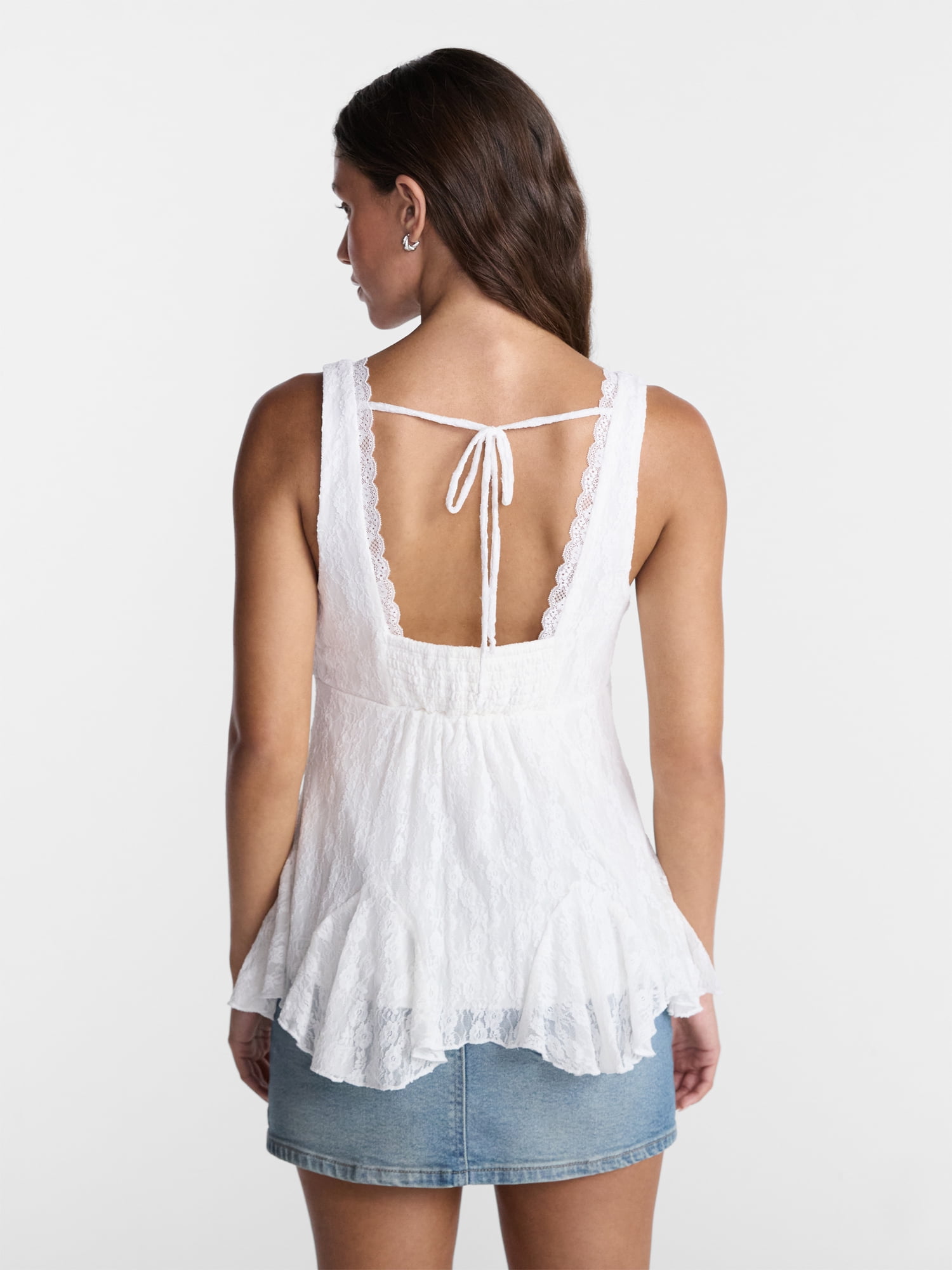 No Boundaries Lace Godet Tank Top, Women’s XXS-XXL