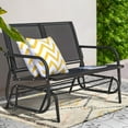 thumbnail image 6 of NUU GARDEN 2 Person Outdoor Glider  Patio Glider, Patio Glider Swing Chair with Powder Coated Steel Frame and Breathable Seat Fabric, Patio Double Swing Rocking Chair, Black, 6 of 8