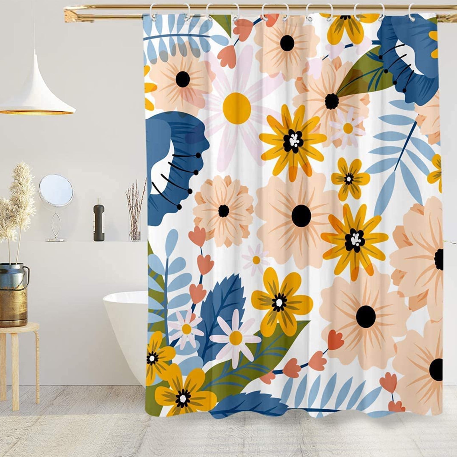 Tropical Fruit Banana Pattern Bathroom Shower Curtain Fabric 71*71inch 
