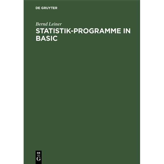 Statistik-Programme in BASIC, (Hardcover)