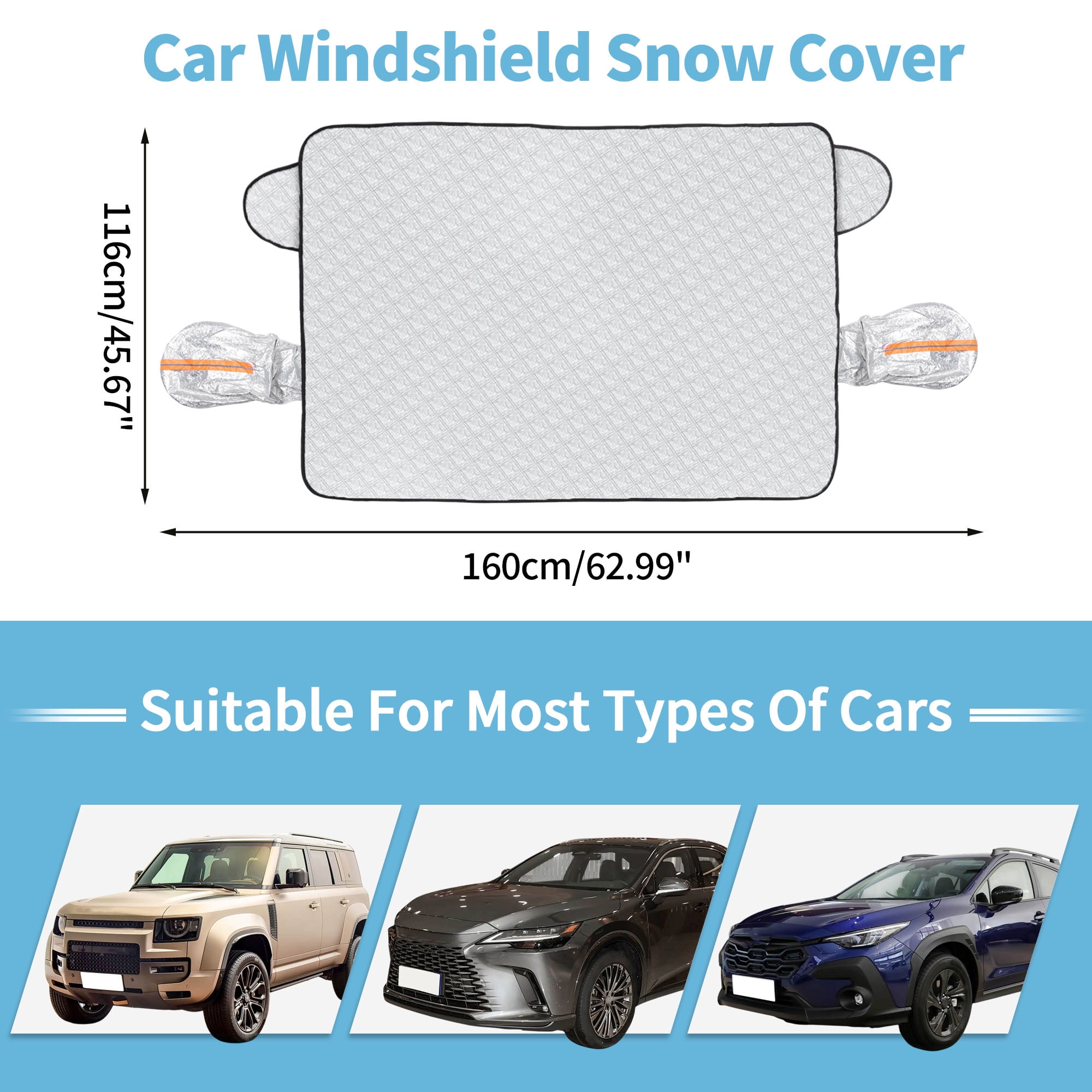 Unique Bargains Car Cover Front Windshield for SUV Aluminum Foil 63"