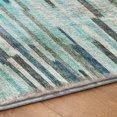 thumbnail image 5 of Addison Rugs Dream Shag Premium Machine Washable Transitional Stripes, Bars, Horizontal Lines Turquoise Round Rug, 8' x 8', 5 of 8