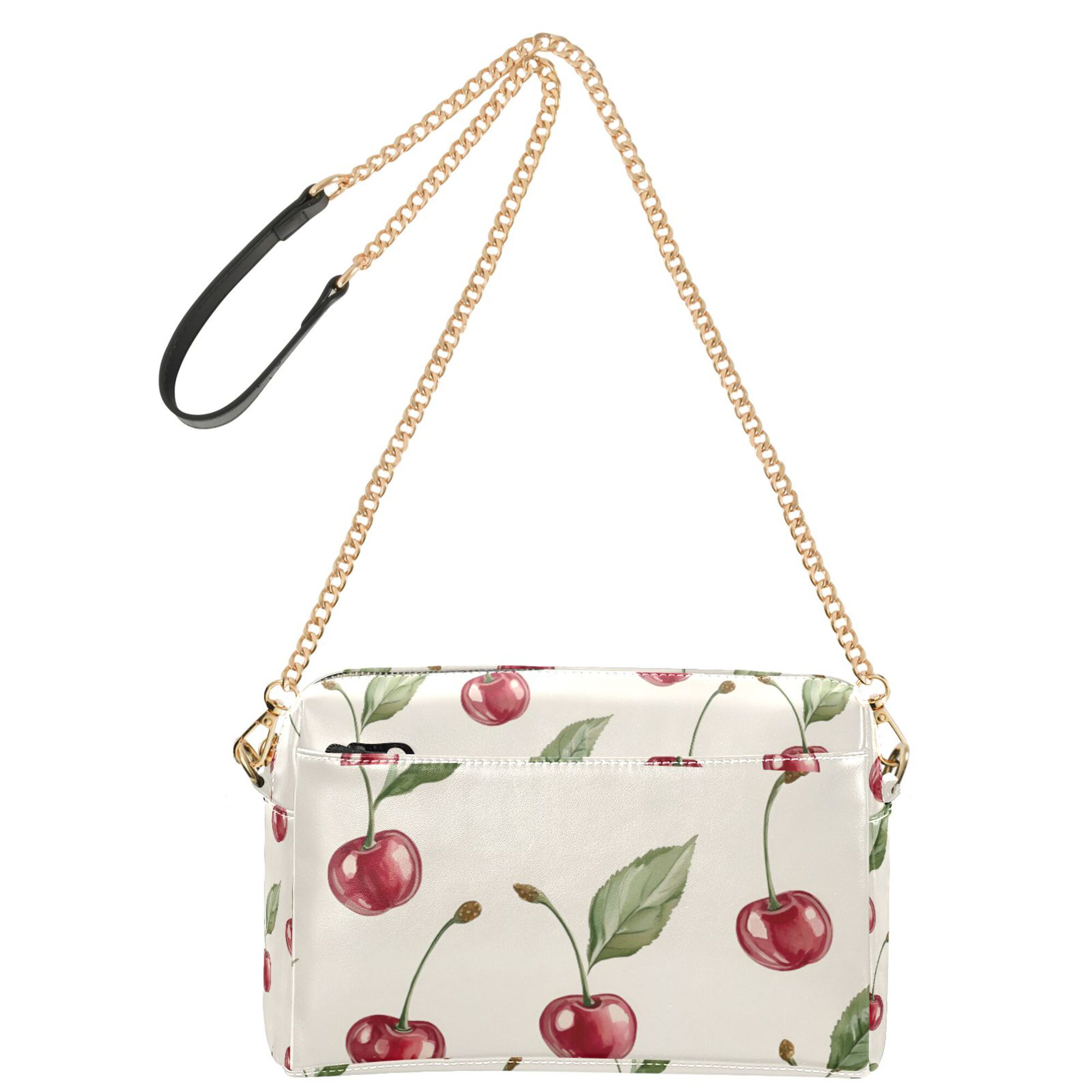 FORMRS Women Crossbody Purse with Chain Strap Vegan Leather Shoulder Handbag, Beige Cherry