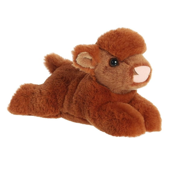 Aurora - Small Brown Mini Flopsie - 8" Highland Cow Calf - Adorable Stuffed Animal