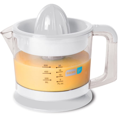 Dash Electric Dual Citrus Juicer - White: Lemon &#38; Fruit Juicer, Multiple Cone Heads, Auto-Reversing, Dishwasher-Safe Parts