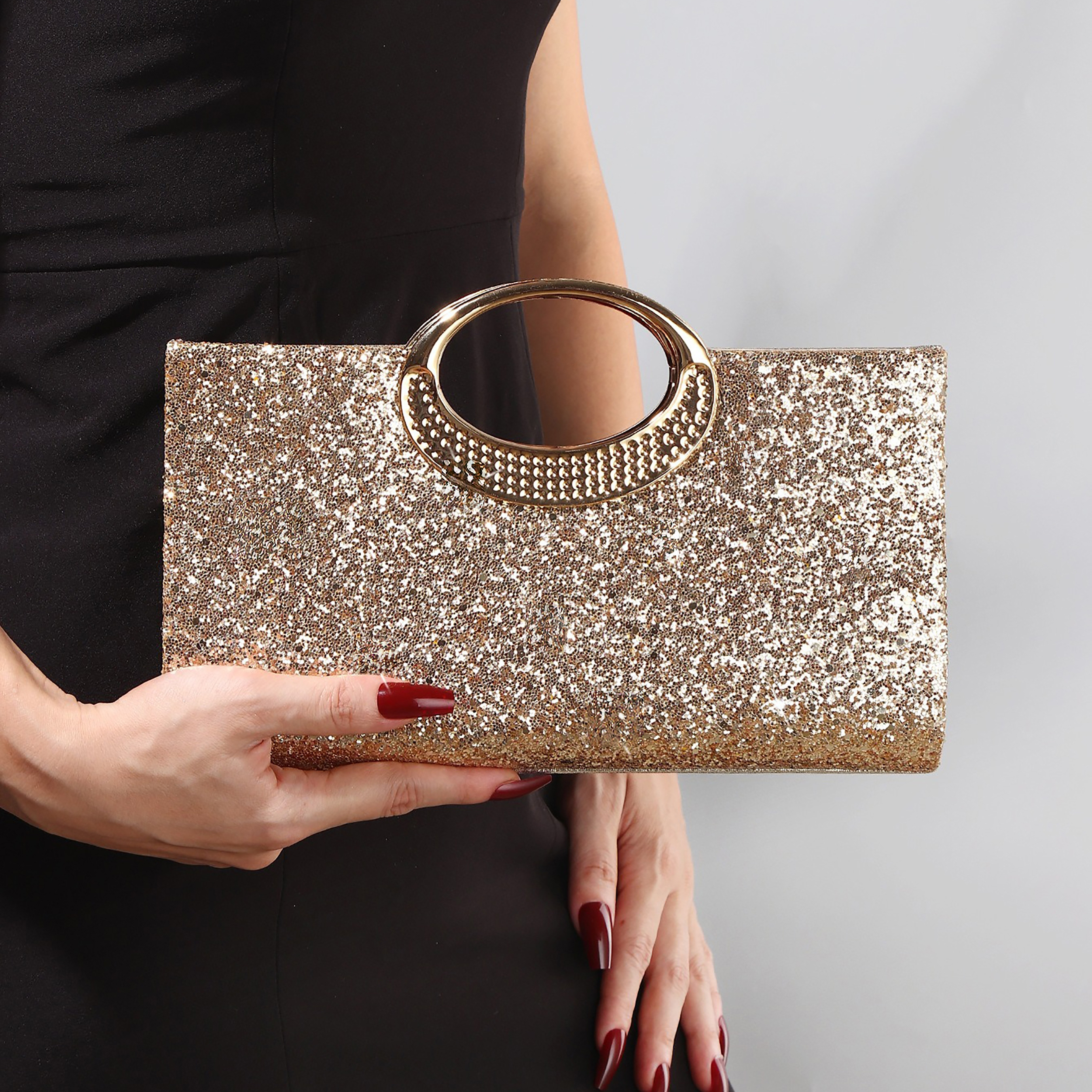 gold dress purse AKIRA Gold Me Closer Purse main image 1