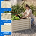 thumbnail image 4 of Dextrus 6x3x3ft Galvanized Raised Garden Bed Kit with Support Rod & Gloves, Outdoor Patio Planter for Vegetables Flowers Plants, Cream White, 4 of 6