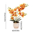 thumbnail image 3 of Artificial Orchid Potted Plant | Realistic Fake Silk Flower Bonsai Tree | Home Office Desk Dining Table Centerpiece Decor | Ceramic Pot Included, 3 of 6
