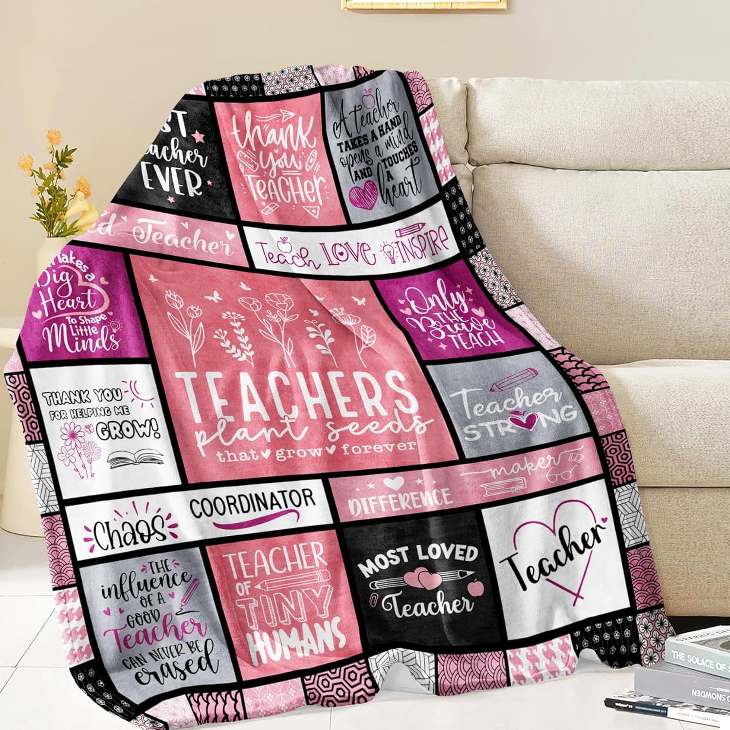 Teacher Appreciation Gifts for Women Blanket 60" x 50", Gifts for Teachers Women Appreciation Week/Day, Thank You Teachers Gifts Idea, Best New Female Teacher Gift