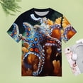 thumbnail image 4 of Octopus in The Mysterious Ocean Women's T-Shirt Short Sleeve T Shirts Tops Tee Ladies Loose T, 4 of 6