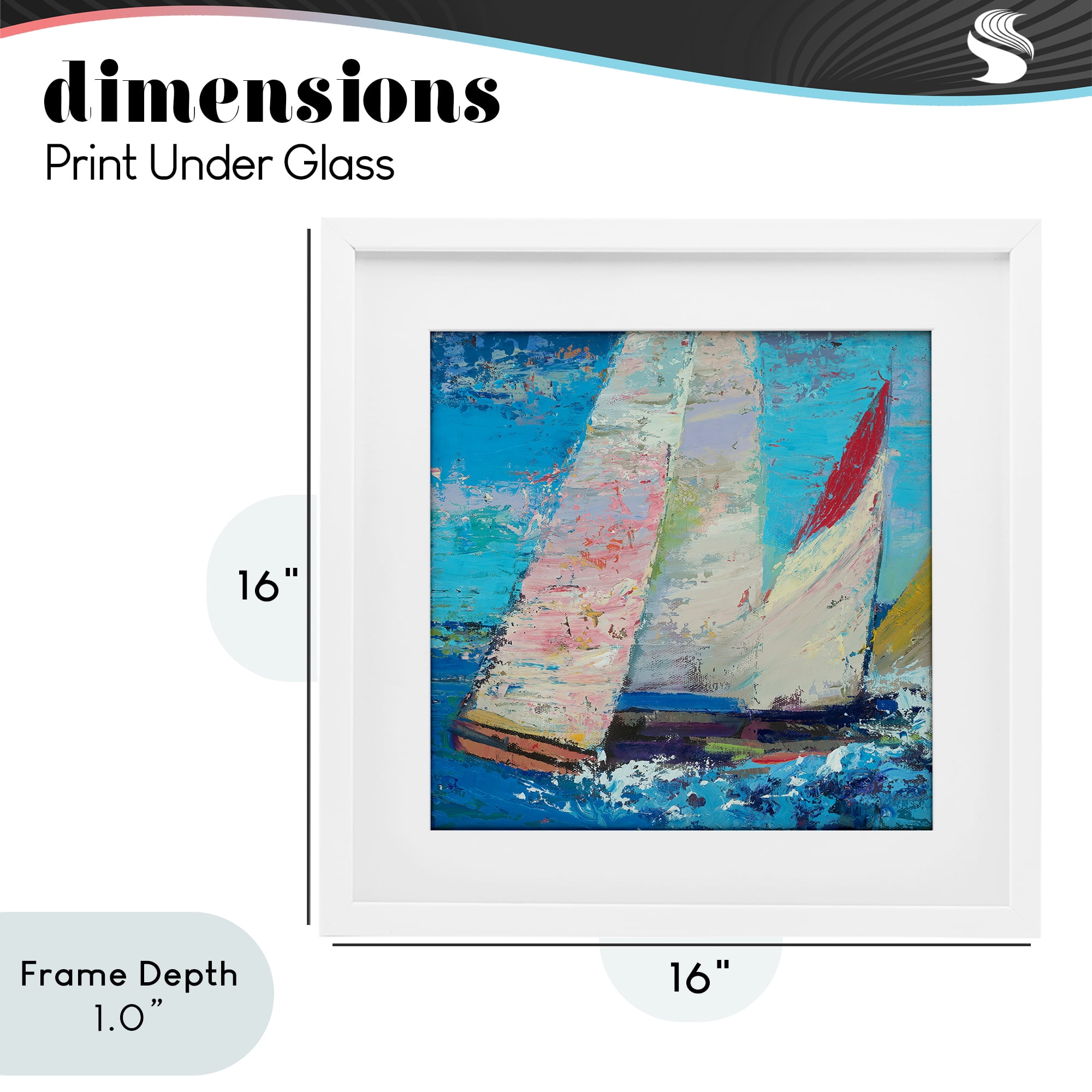 Stupell Industries Expressive Sailboats on Waves White Framed Print Under Glass, design by Beth A. Forst