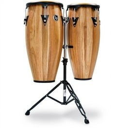 LP Junior Wood Congas with Chrome Hardware and Stand Natural - Walmart.com