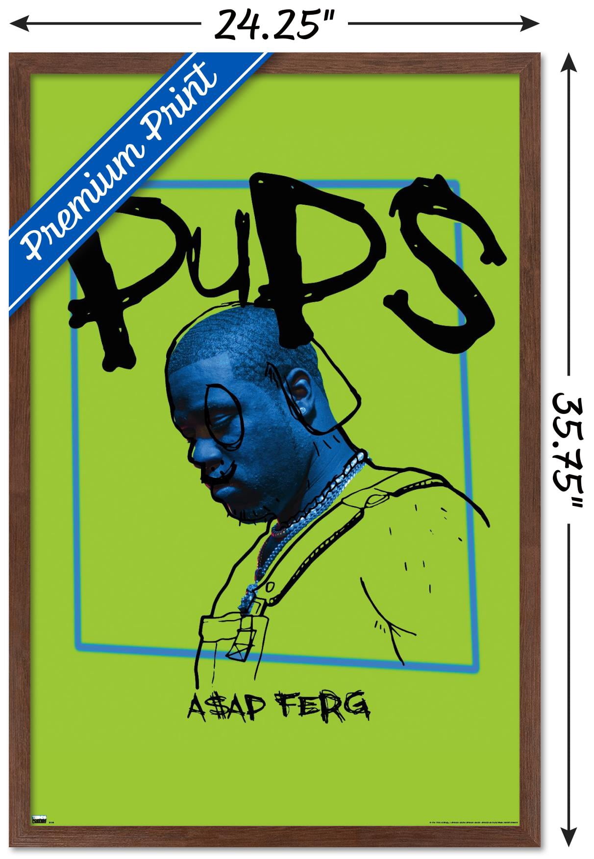 A$AP Ferg - Pups Wall Poster, 22.375" x 34", Framed