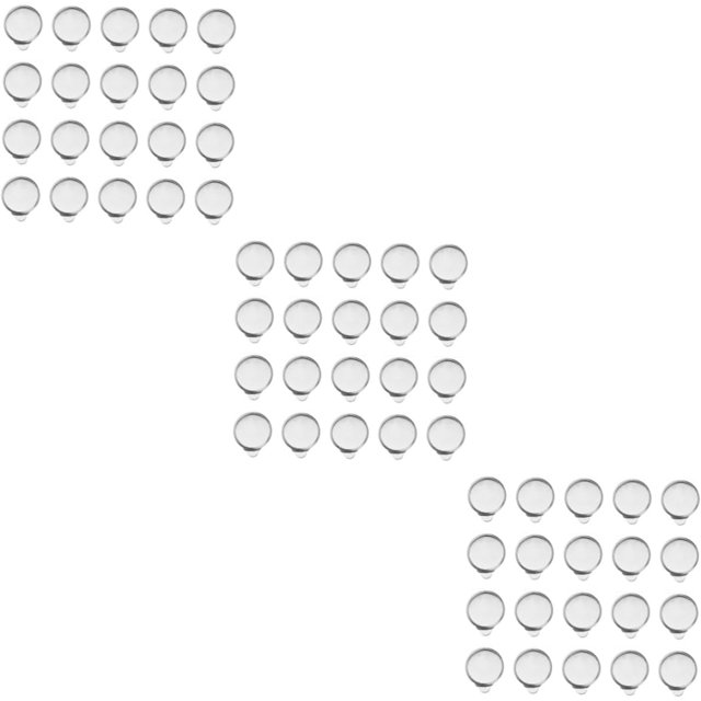 HUGFEGWE 60 Pcs Réglages de Boucles d'Oreilles Lunette Vierge Boucles d'Oreilles Dos pour Clous Plateau Rond Clip Boucles d'Oreilles Boucles d'Oreilles Cabochon Clous Vierge Pendentif Plateaux Base Bijoux Femmes CJB91-60269