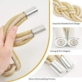 thumbnail image 2 of Namotu Magnetic Curtain Tiebacks Modern Simple Style Decorative Braided Rope, Beige, 2 Count, 2 of 7