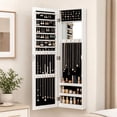 thumbnail image 2 of LIVIZA Full-Length Mirror Jewelry Cabinet with Hooks & Storage Shelves, Wall Door Mounted Jewelry Armoire Organizer,White, 2 of 8