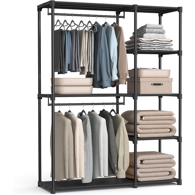 URYG026B02 - clóset portátil, Organizador de clóset, Organizador de Almacenamiento, para guardarropa, recámara, Color Negro