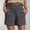 Gray, variant on Olyvenn Summer Shorts for Women Elastic High Waisted Frill Trim Casual Short Teen Girls Loose Comfy Cotton Linen Beach Shorts Army Green L