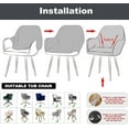 thumbnail image 6 of Waterproof Curved Back Chair Covers Modern with Armrest, Stretch Accent Dining Room Chairs Covers Slipcovers, Office Desk Chair Covers, Swivel Armchair Cover Protector for Vanity Living Room, 6 of 14