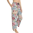 thumbnail image 2 of Uemuo Trendy Floral Design Pattern Women's Wide Leg Palazzo Lounge Pants with Pockets Light Weight Loose Comfy Casual Pajama Pants-Small, 2 of 9