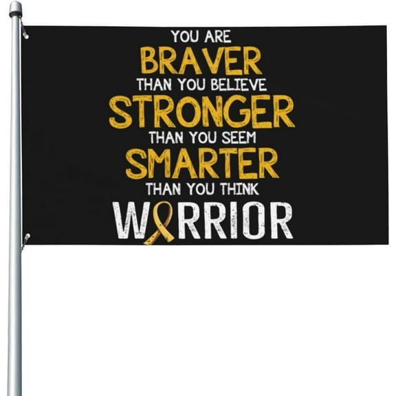 4x6 Ft Brave Strong Hope Childhood Cancer Awareness Flag Sign In September We Wear Gold Flag Banner For Outdoor Decorations Decor With Metal Eyelets No Flag Pole