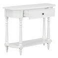 thumbnail image 6 of EUROCO 36" Retro Console Table with Drawer,Solid Wood Entryway Table Sofa Table with Open Storage Shelf and Corner-Curved Design for Entryway, Hallway and Living Room,White, 6 of 7