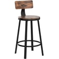 thumbnail image 4 of VASAGLE Taburete Alto, Juego de 2, Taburetes Altos de Cocina, con Respaldo, Estructura de Acero, Asiento de 62,5 cm de Altura, Fácil Montaje, Estilo Industrial, Marrón Rústico y Negro, 4 of 5