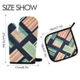thumbnail image 2 of Yayeee Oven Mitts and Pot Holder Set of 4 Heat Resistant Kitchen Gloves Baking Hot Pad, Isometric Pink, 2 of 5
