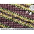 thumbnail image 3 of Soimoi Brown Heavy Canvas Fabric Sunflower & Pink Flower Floral Print Sewing Fabric Yard 58 Inch Wide, 3 of 3
