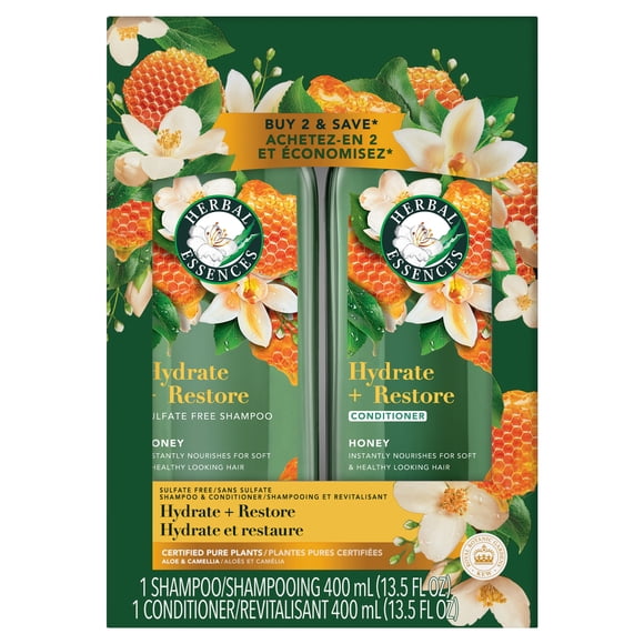 HERBAL ESSENCES Sans SULFATE Miel Shampooing/revitalisant Duo