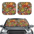 thumbnail image 2 of Vsdgher Hippie Peace Love Print Car Windshield Sun Shade, Reflective Sunshade Window Sunshade Sun Visor Protector Fit for Cars,Trucks,SUVs-Medium, 2 of 6