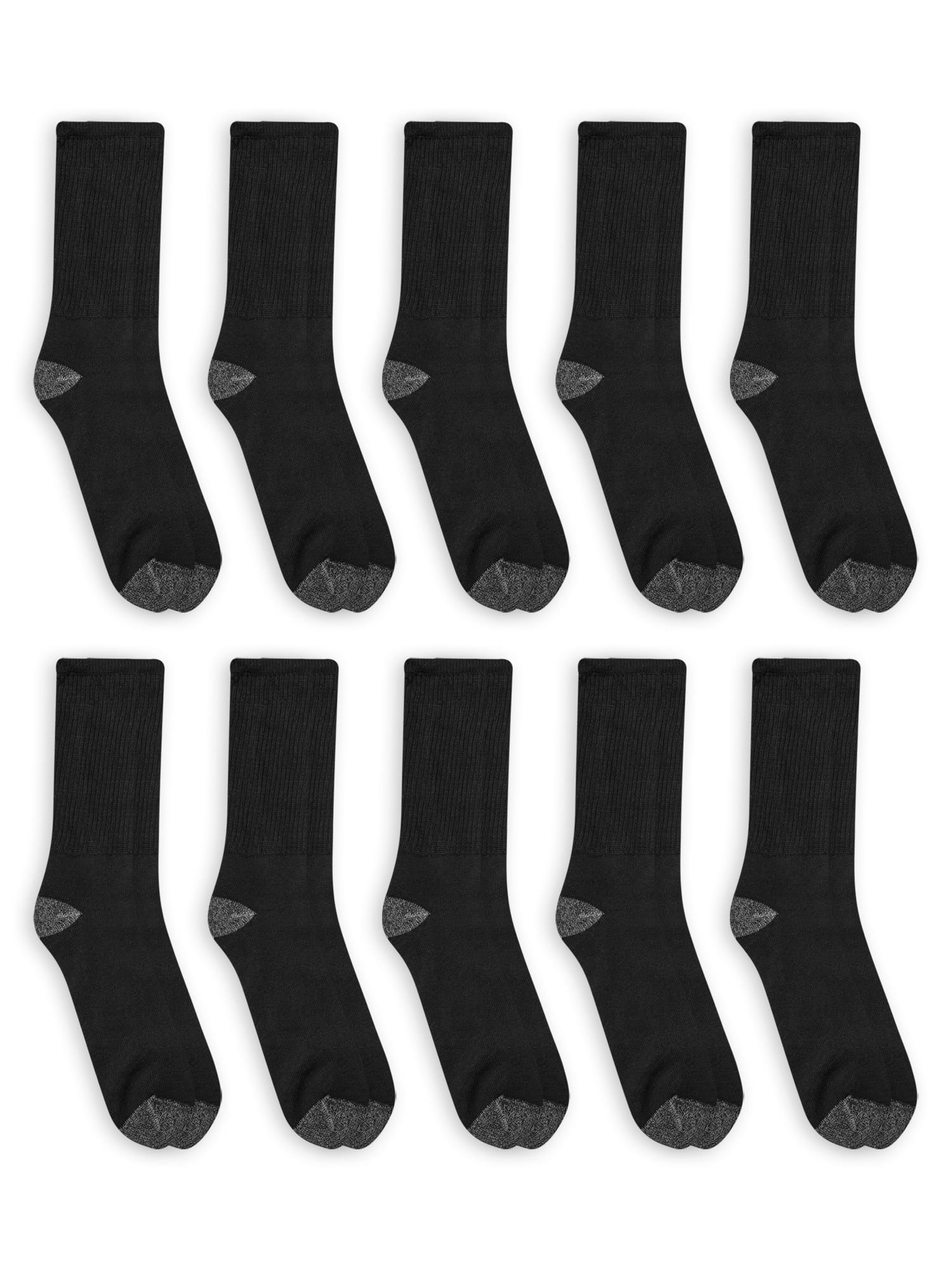 Athletic Works Men's Crew Socks, 10 Pack