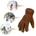 thumbnail image 3 of OZERO Insulated Gloves Cold Proof Leather Winter Work Glove Thick Thermal Imitation Lambswool Brown, 3 of 9