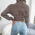 thumbnail image 4 of Womens Fall Fashion 2022! QLEICOM Sweaters for Women, Women's Fashion Casual Colorful Long Sleeve Off Shoulder Knit Sweater Crew Neck Sweater On Clearance, 4 of 6